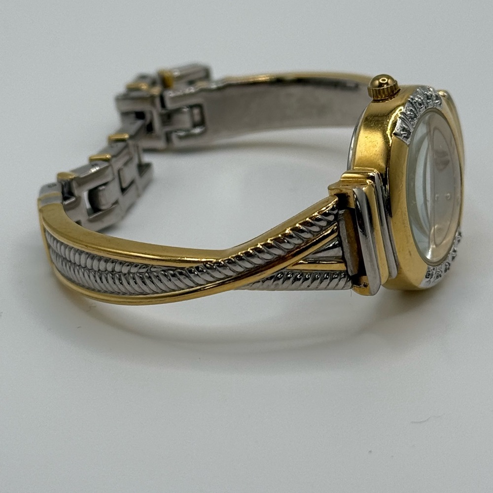 Anne Klein Gold and Silver tone Women's Bangle Watch with diamonds - Picture 11 of 14